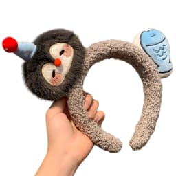 1PC Cute Plush Headbands-Penguin&Fish Design, Soft Headwear for Women, Ideal for Daily, Party, Cosplay, Kawaii Hair Accessories