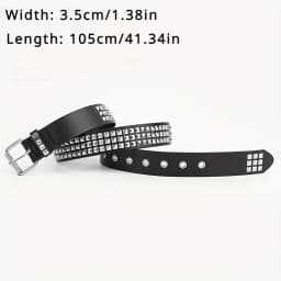 Square Bead Rivet Belt Metal Pyramid Belt Men and Women Punk Hardware Jeans Belt Y2K Belt Designer Belt Womens Belts