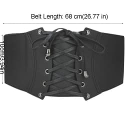 Gothic Spicy Girl PU Leather Corset Solid Color Elastic Wide Belt Slimming Waistband Western Cowboy Belt Ladies