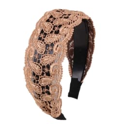 Fashion Vintage Lace Hair Hoop Anti Slip Hollow Lace Hairband Head Wrap Hair Accessories Elegant Women's Wide Headband Daily Use