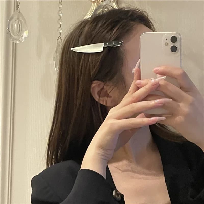 Creative Hip Hop Tableware Knife Hair Clips Girls Cosplay Party Hair Accessories Women Punk Rock Hair Pins Hairwear
