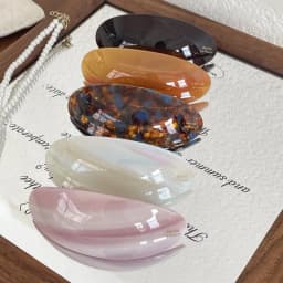 1pc Korean light luxury vinegar spring clip half tied ponytail oval floral temperament hair accessories Kamelad