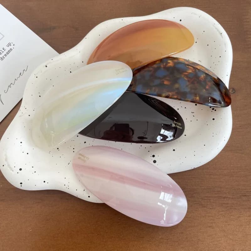 1pc Korean light luxury vinegar spring clip half tied ponytail oval floral temperament hair accessories Kamelad