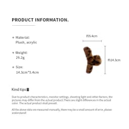 Warm Leopard Print Plush Acrylic Hair Claw Clips for Women Winter Vvintage Daily Party Updo Ponytail Holder Accessories M