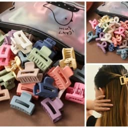 20 PCs Solid Color Matte Hollow Hair Claw Clip Candy Color Catch Barrettes Stylish Hair Accessories Suitable for Women