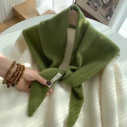 100% Wool Women's Knitted Triangle Scarf Shawl Warmth for Autumn and Winter Multifunctional All - Match Small Scarf for Ladies