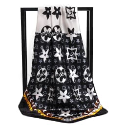 90X90cm 2025 New Women Luxury Print Satin Silk Scarves Square Scarf Hijab Neckerchief Female Hair Ribbon Headband Wrap Bandana
