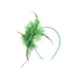 1Pcs Women Fascinator Hat Headband Flower Feather Mesh Yarn Cocktail Party Wedding Hair Accessories Head Decoration