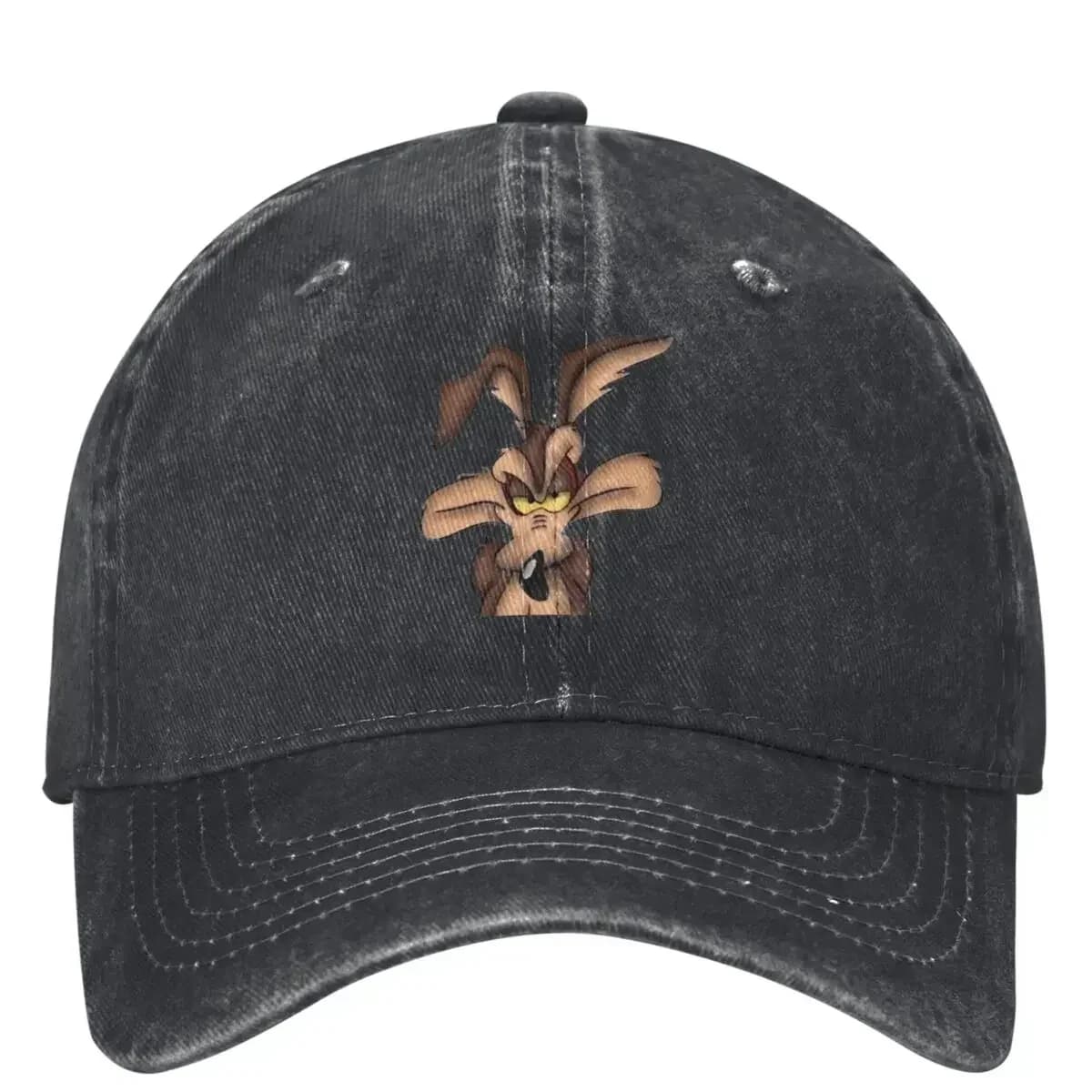 Unisex Wile E. Coyote Hats Classic Distressed Washed Cartoon Baseball Cap Adjustable