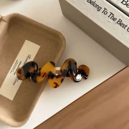 1pc Korean Style France Gold Label Irregular Curve High-end Spring Clip Ponytail Hair Clip