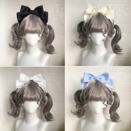 Women's Cute Hair Clips Blue Lolita Accessories Lolita Big Bow Headwear Black Hair Accessory Lolita Hair Clip Girls Cute Items