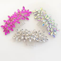 Sparkling Rhinestone Hair Comb Bridal Hairpin Wedding Hair Accessories for Women Bridesmaids Gift Silver Floral Headpiece