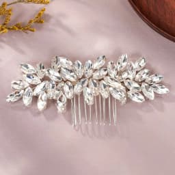 Sparkling Rhinestone Hair Comb Bridal Hairpin Wedding Hair Accessories for Women Bridesmaids Gift Silver Floral Headpiece