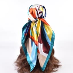 90*90cm Luxury Brand Square Silk Scarf Women Print Scarves Satin Shawl Wrap Hijab Female Headband Bandana Foulard Neckerchief