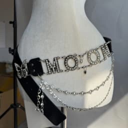Trendy Y2K-Style Letter Belt MOON Rhinestone Chain Belt Hot Girl Jeans Accessories Elegant and Luxurious Waist Sash