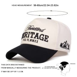 Unisex HERITAGE Letter Embroidery Baseball Caps Spring Autumn Outdoor Adjustable Casual Hats Sunscreen Hat Sports Cap
