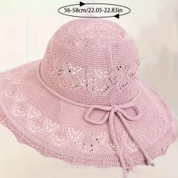 Women's Breathable Foldable Sun Visor Hats Large Lace Brim Uv Protections Summer Bow Beach Hat For Outdoor Sports Hiking