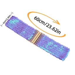 60cm Elastic Sequin Stretch Belt Gold Buckle Disc Eye Catching Shinny Waistband Versatile Professional Women's Belt Dresses