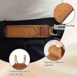 Adjustable No Buckle Waist Belt Men Work Tactical Belt with Release Metal Hook Strap Invisible Side Women Belts for Jeans Pants