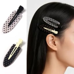Black White Polka Dot Acrylic Hair Clips Minimalist Secure Hold Suitable for Daily Wear Party Outfits Hair Styling Accessories