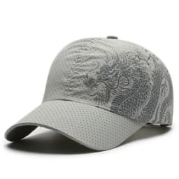 1 pcs Men's Printed Chinese Style Dragon Pattern Quick-Drying Mesh Baseball Cap Outdoor Leisure Fashion Sun Protection