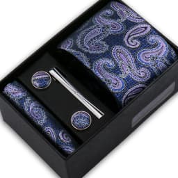 Classic Mens Tie Set Paisley Hanky Cufflinks In Gift Box Jacquard Woven Neckties Set For Men Formal Wedding Fashion Accessories