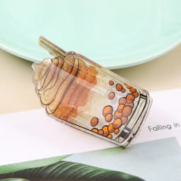 1pc New cute and personalized niche cartoon cup popcorn beverage cup fun acrylic sheet hair clip clip