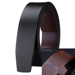 Non porous and toothless belt strip without buckle for men's toothless belt strip