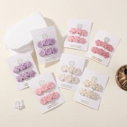 2pcs Floral Embroidery Hairpins Children Geometric Sweet Hair Clips Girls Vintage Baby Hairpins BB Barrettes Hair Accessories