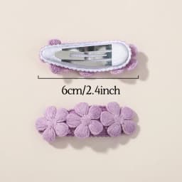 2pcs Floral Embroidery Hairpins Children Geometric Sweet Hair Clips Girls Vintage Baby Hairpins BB Barrettes Hair Accessories