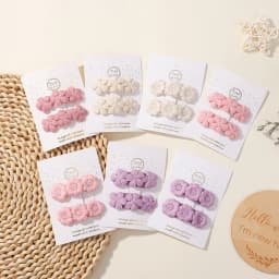 2pcs Floral Embroidery Hairpins Children Geometric Sweet Hair Clips Girls Vintage Baby Hairpins BB Barrettes Hair Accessories