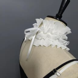 F92D French Styles Ruffle Collar for Dress Detachable False Neck Collar Laceup Collar Women Decorative Collar for Daily Use