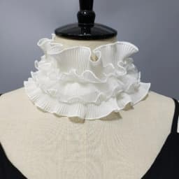 F92D French Styles Ruffle Collar for Dress Detachable False Neck Collar Laceup Collar Women Decorative Collar for Daily Use