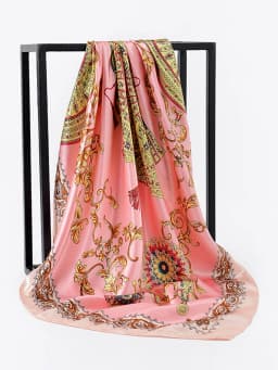 Square Silk Scarf Women Luxury Brand Satin Print Hijab Scarves Muslim Pareo Bandana Female Shawl Wrap Headband Foulard 90*90cm