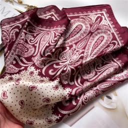 2025 New Paisley Print Square Scarf Soft Satin Silk-like Thin Neck Scarf Mature Style Bandana Sunscreen Headscarf For Women