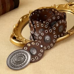 1pc Vintage Style Women'S Faux PU Belt with Oval Rivet Buckle Waistband Vintage Personalized Belts