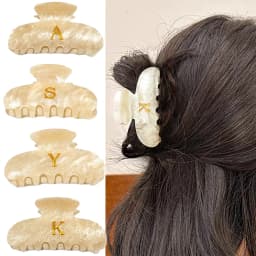 Acetate Hair Claw Hairpin Golden Letters Hair Clips Grab Barrettes Shark Sweet Hair Clamps Ponytail Women Hair Accessories