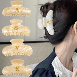 Acetate Hair Claw Hairpin Golden Letters Hair Clips Grab Barrettes Shark Sweet Hair Clamps Ponytail Women Hair Accessories