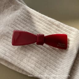Temperament wine red~Korean FRANCE small bow spring clip French bangs clip edge clip hair accessory headpiece
