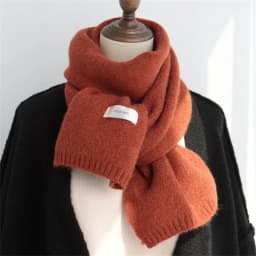Fashion Cashmere Scarf Winter Knitting Men Women Thermal Scarf Wool Blend Neckerchief Solid Color Warmer Neck Cover New 2025