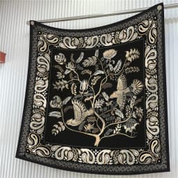 Silk Scarf Women Trees Printed Square Scarves Head Echarpes Silk Foulards Femme Wraps Beach Shawls Bandana Lady Hijabs 90CM