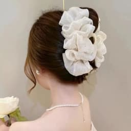 Oversized Double-Sided Diamond Bubble Clip Temperamental Mesh Hair Accessory For Women