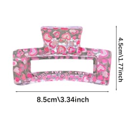 6 square fruit printed hair claws for women, simple and elegant, suitable for daily travel