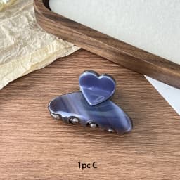 1pc Korean Acetate Grab Clip French Elegant Love Half-Tie Hairpin, High-Quality Temperament Bangs Clip Headwear