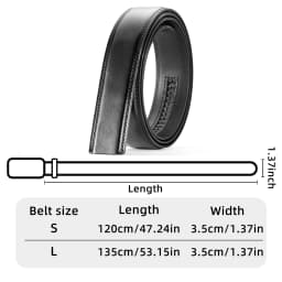 Men's Genuine Leather Cowhide Belt Without Buckle, Decorative Belt Suitable For Jeans Pants,35mm wide