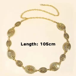 1 Piece Set of Waist Chain Accessories for Women's Retro Bohemian Ethnic Style High-end Silver Metal Chain Belt with Skirt Belt