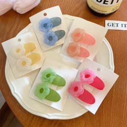 5pcs candy color transparent hair clip Japanese cute girl side bangs broken hair small clip bb clip headdress forehead hair clip