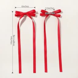 2pcs Cute Ribbon Bow Headband Long Tassel Hair Clip Women's Hair Accessories Girls Party Headwear Side Clips Wholesale