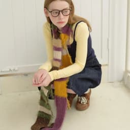 Multi-material Color Blocking Stripe Scarf Decoration Knitted Irregular Tassel Scarves Women Autumn And Winter Soft Scarf