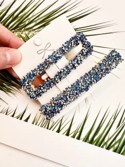 2pcs Fashion Square Geometric Crystal Hairpins Hair Clips For Women Side Fringe Hair Accessories